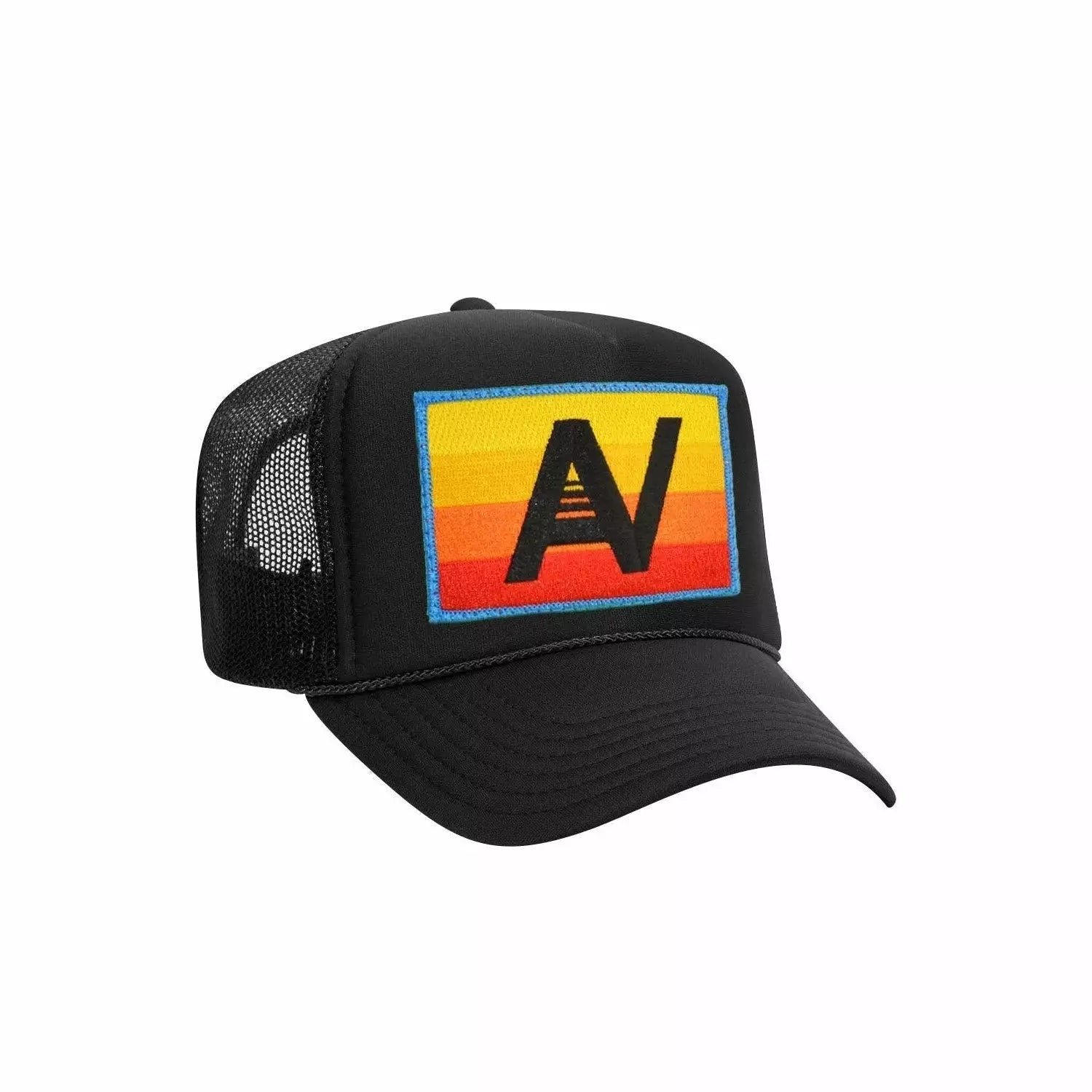 Logo Rainbow Vintage Low Rise Trucker Hat, Black main image 0