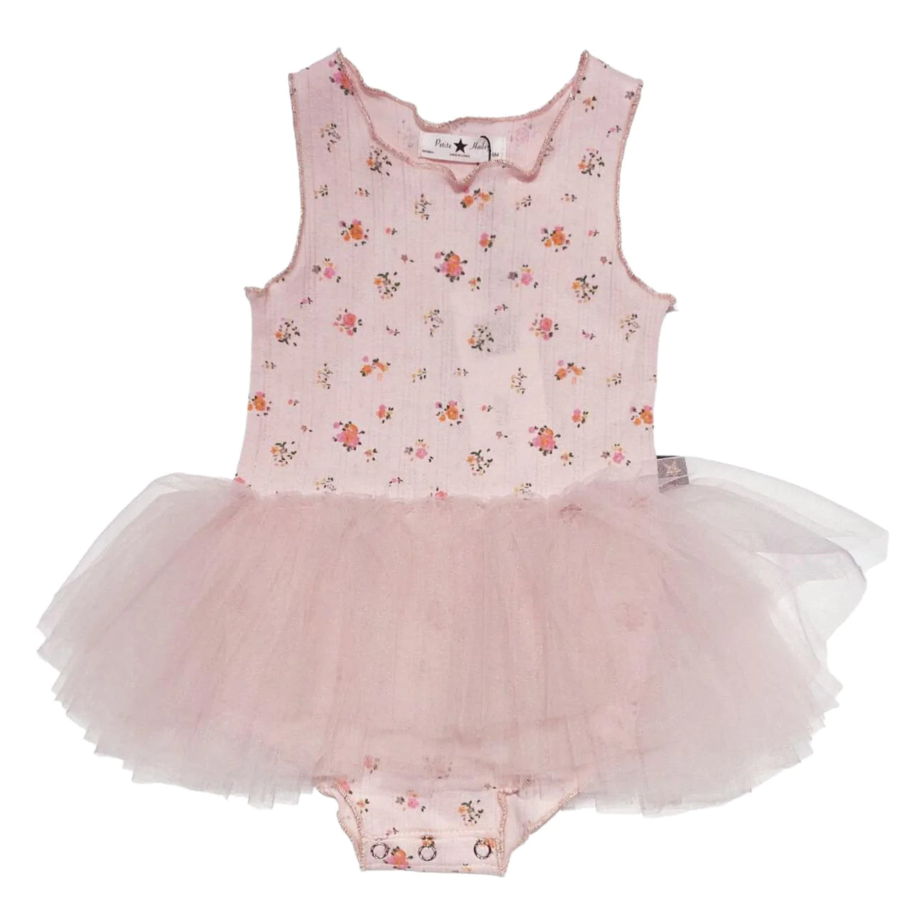 BABY VINTAGE FLOWER PINK TUTU DRESS