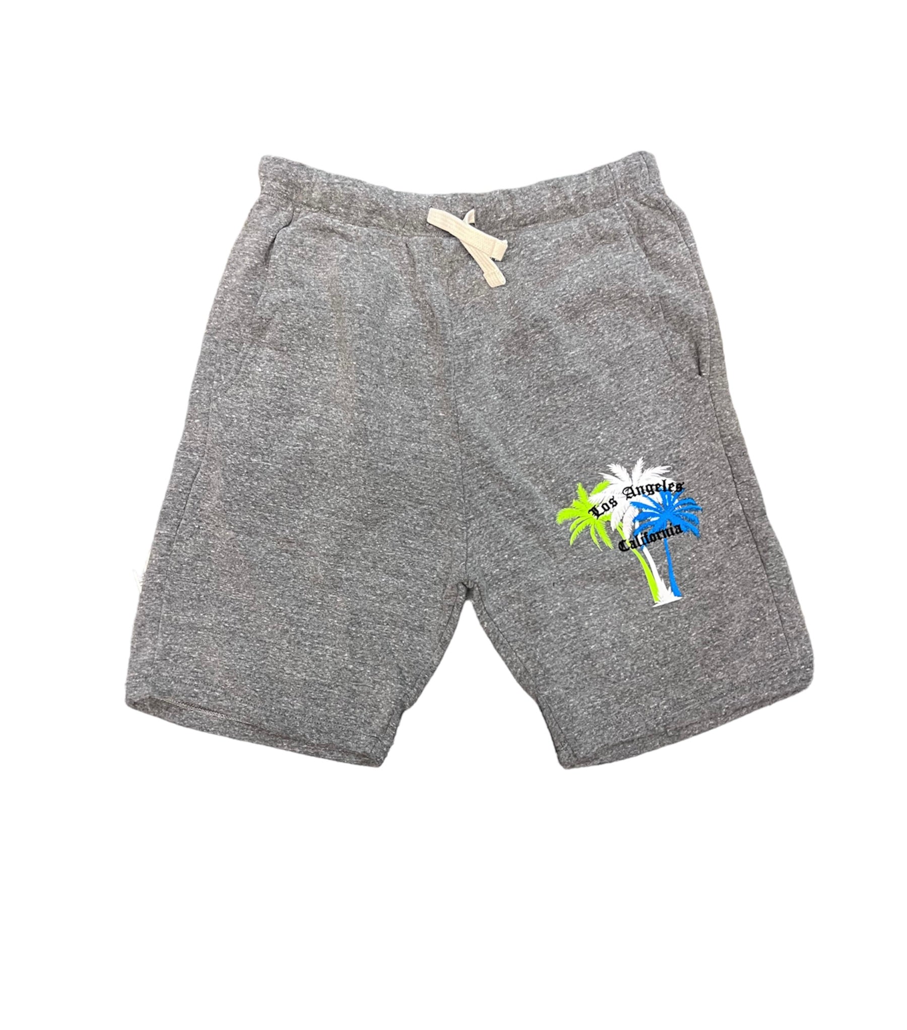 MENS LA PALM TREES HEATHER GREY SHORTS