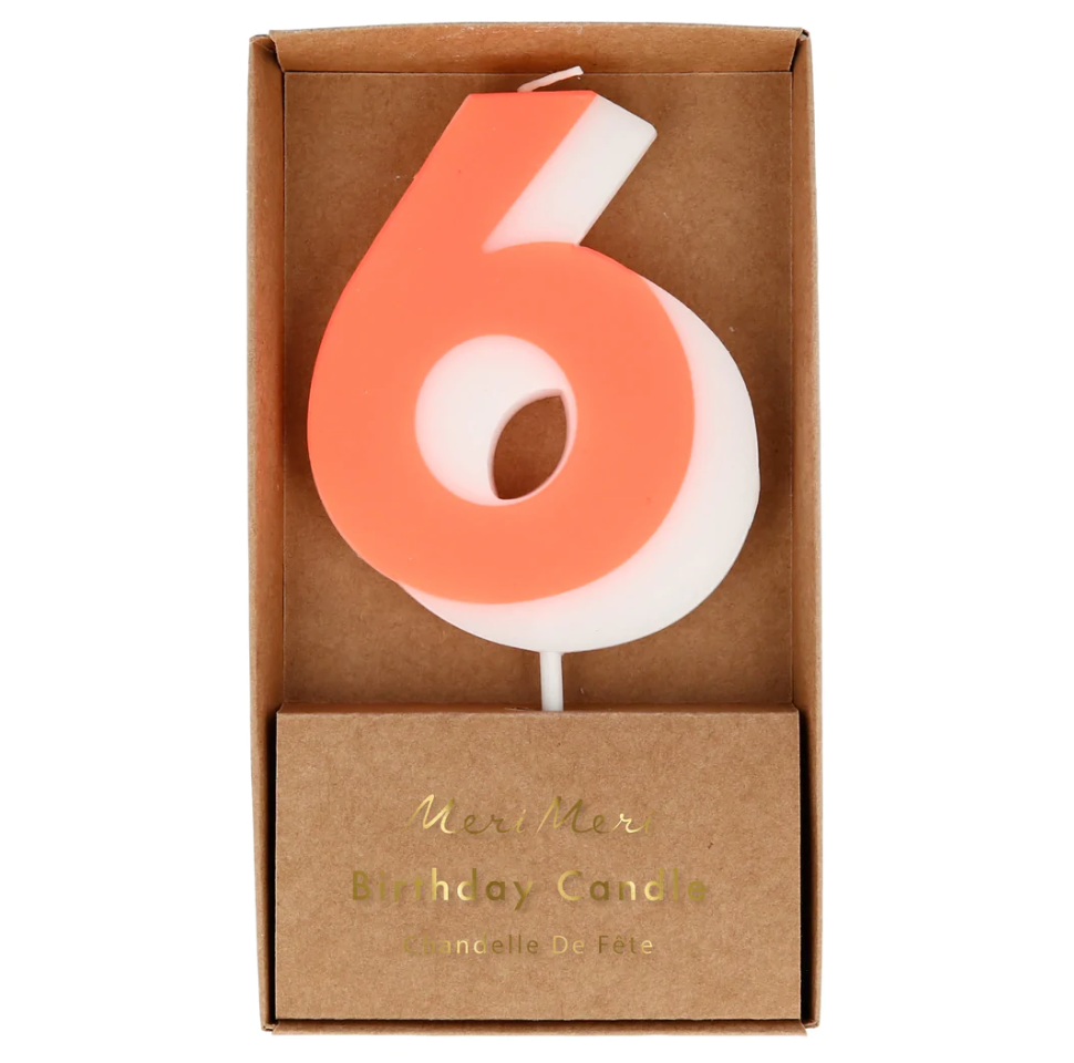 NUMBER 6 CANDLE