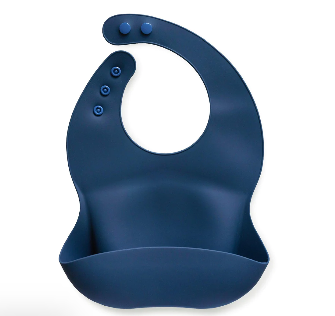 OXFORD BLUE SILICONE BIB WITH SNAPS