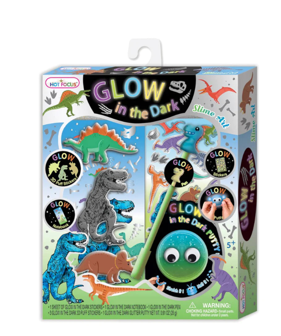 DINOSAUR GLOW IN THE DARK SLIME ART