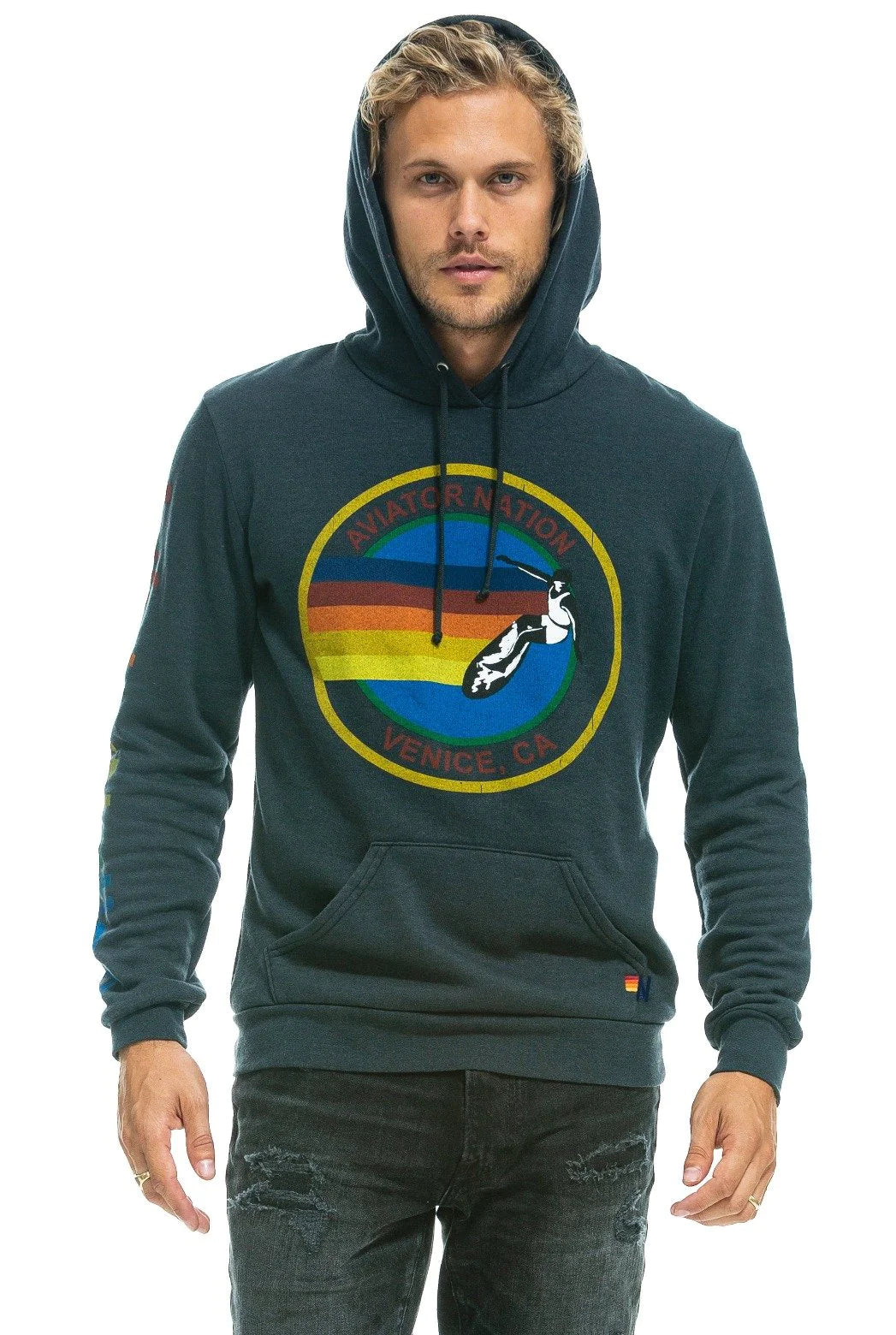 AVIATOR NATION PULLOVER HOODIE - CHARCOAL