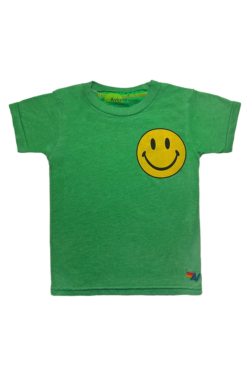 AVIATOR NATION KID'S SMILEY 2 TEE - KELLY GREEN