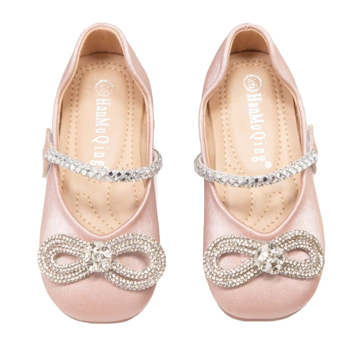 PINK CRYSTAL BOW SHOES