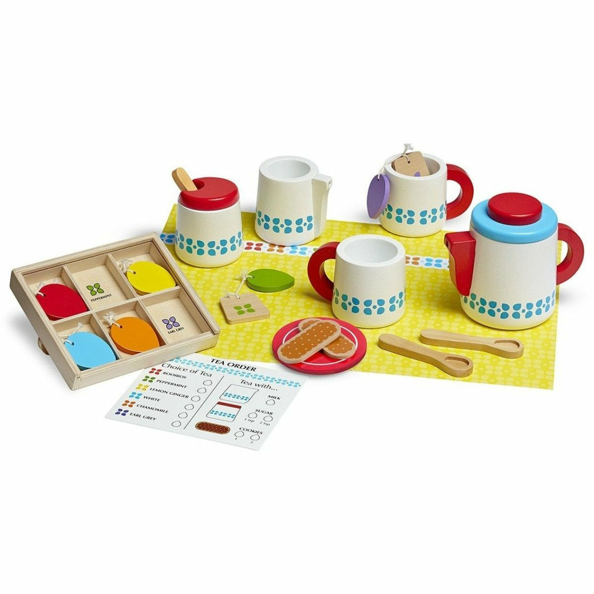 WOODEN STEEP & SERVE TEA SET-MELISSA & DOUG-Kitson LA